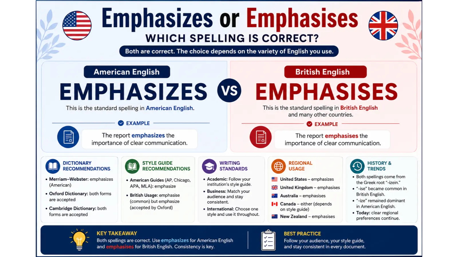 Emphasizes or Emphasises
