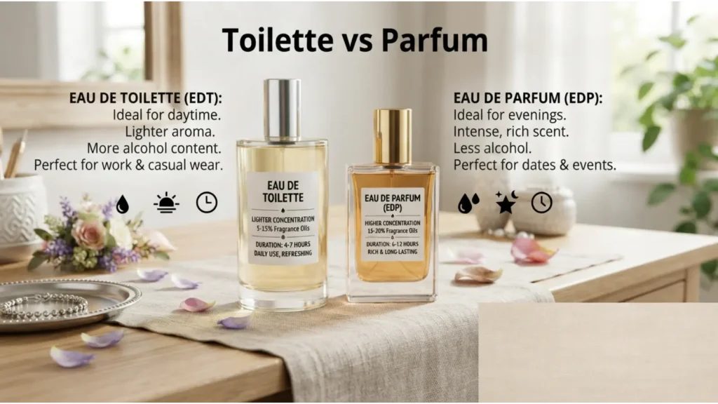 Toilette vs Parfum Comparison