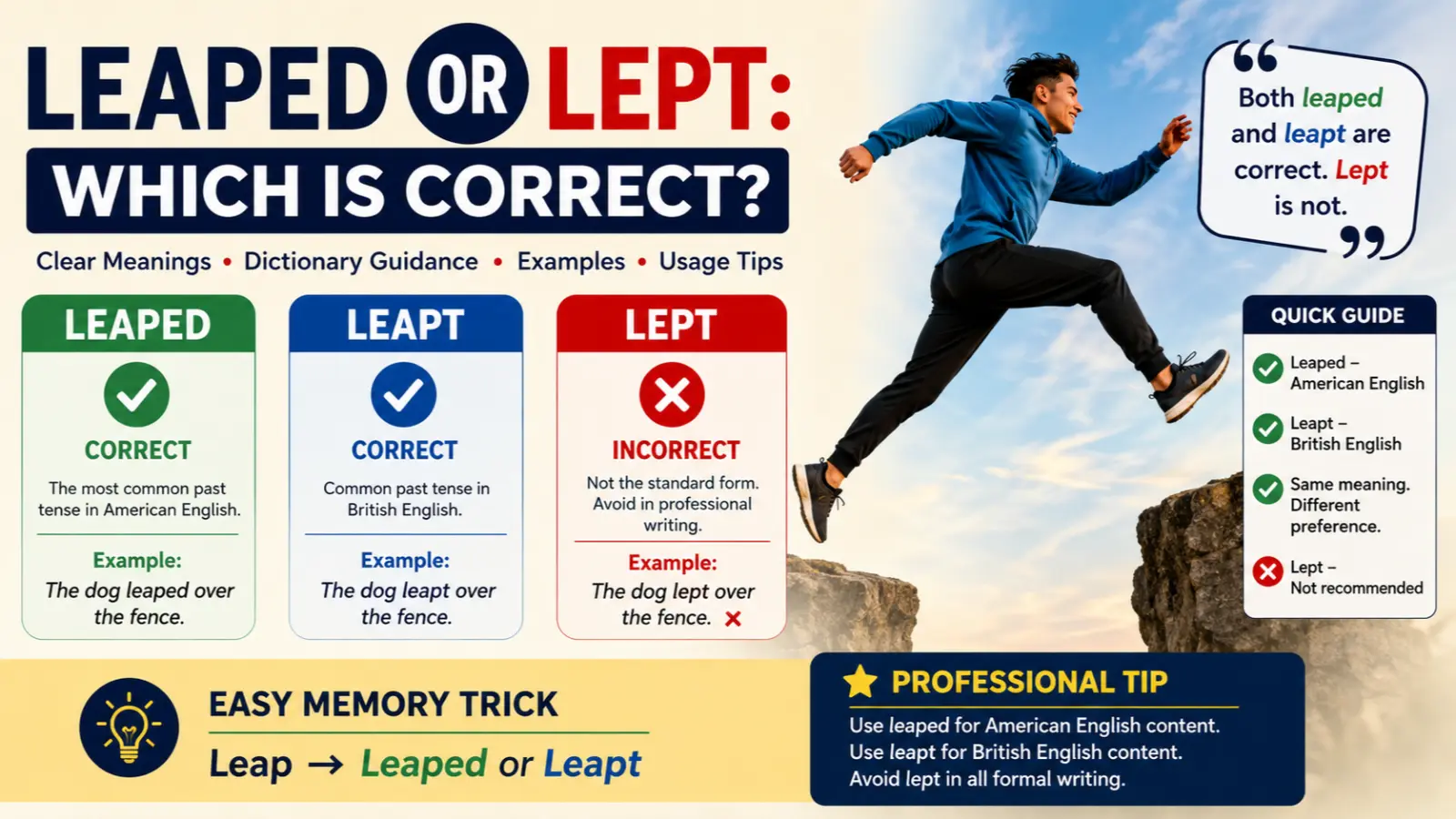 Leaped or Lept