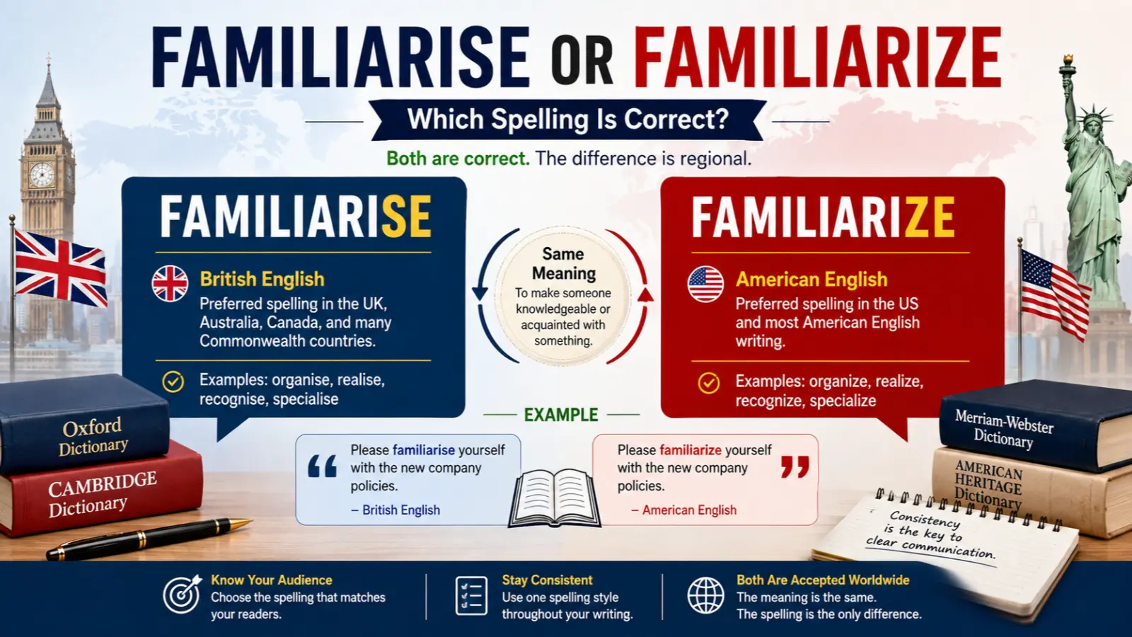 Familiarise or Familiarize