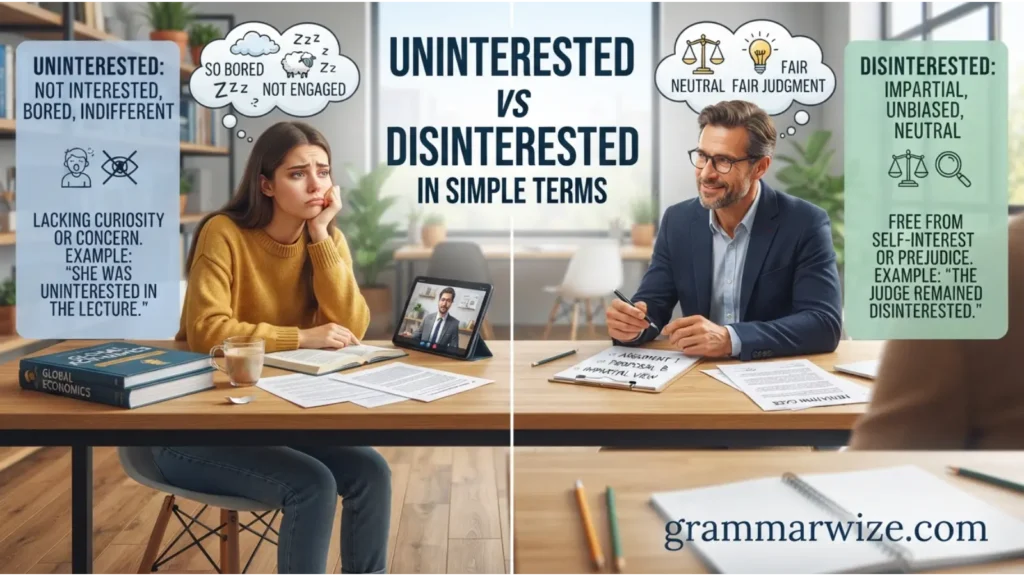 Uninterested vs Disinterested in Simple Terms