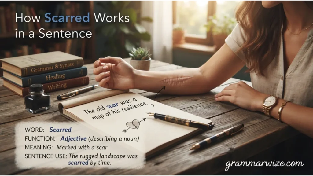 How Scarred Works in a Sentence