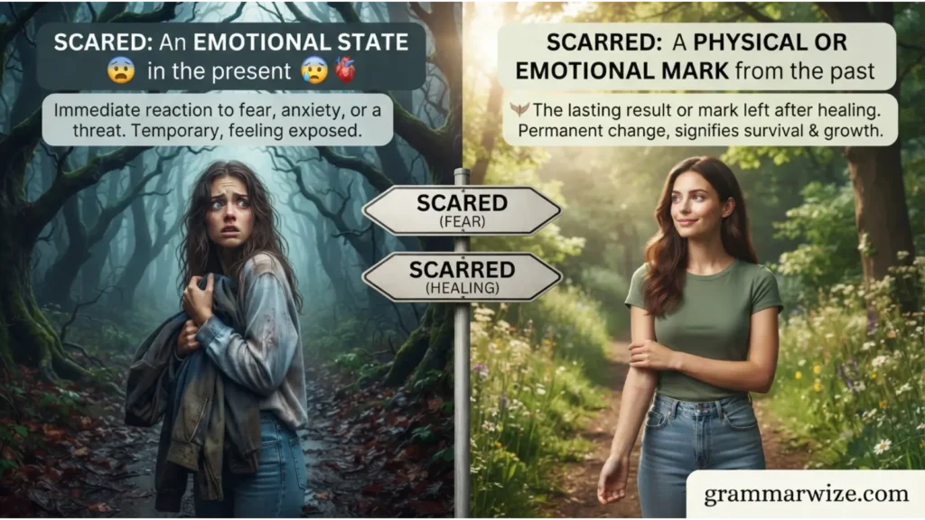 The Main Difference Between Scared and Scarred