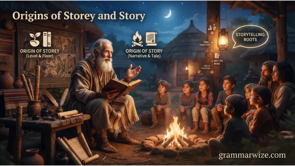 Origin of Storey and Story