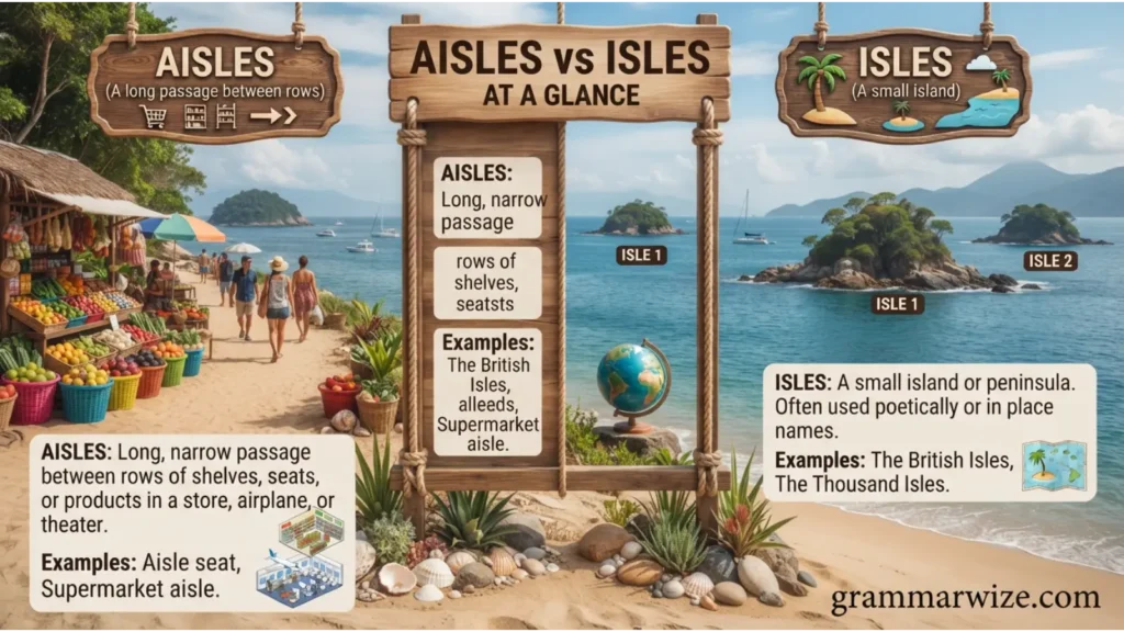 Aisles vs Isles at a Glance