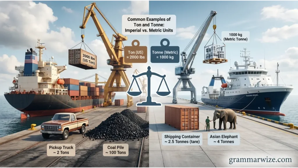 Common Examples of Ton and Tonne
