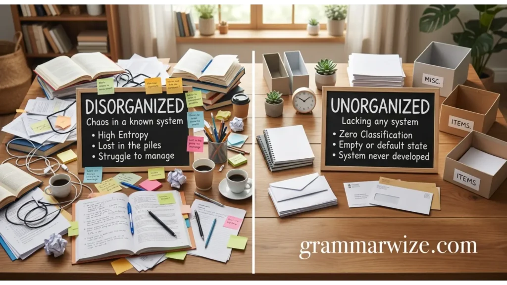 Disorganized vs Unorganized: Key Difference