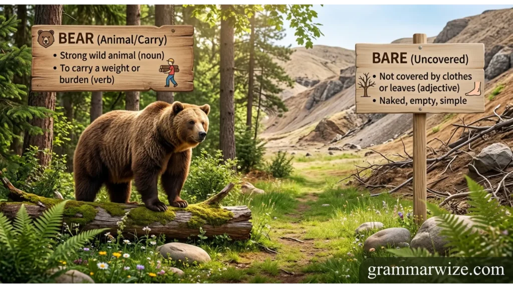 Bear and Bare Have Different Meanings