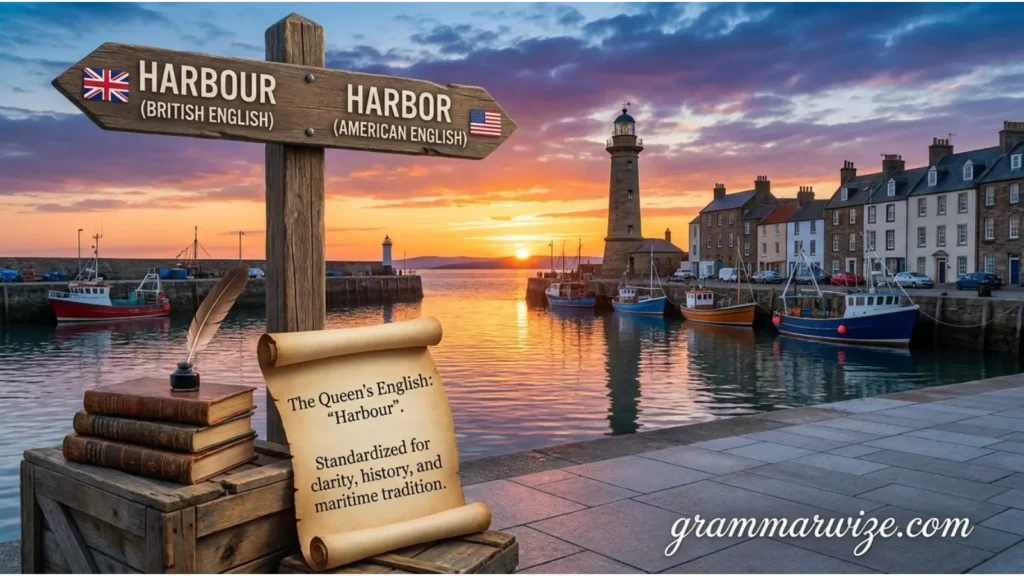 Harbour or Harbor in British Writing