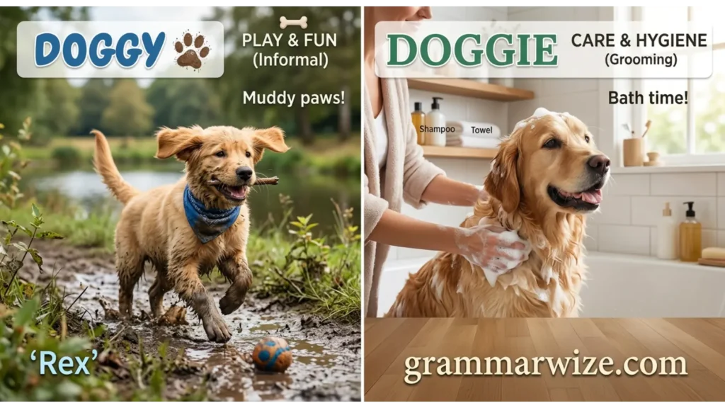 Doggy or Doggie for Different Situations