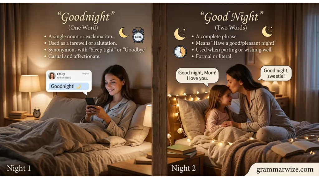 Goodnight vs Good Night: Key Differences