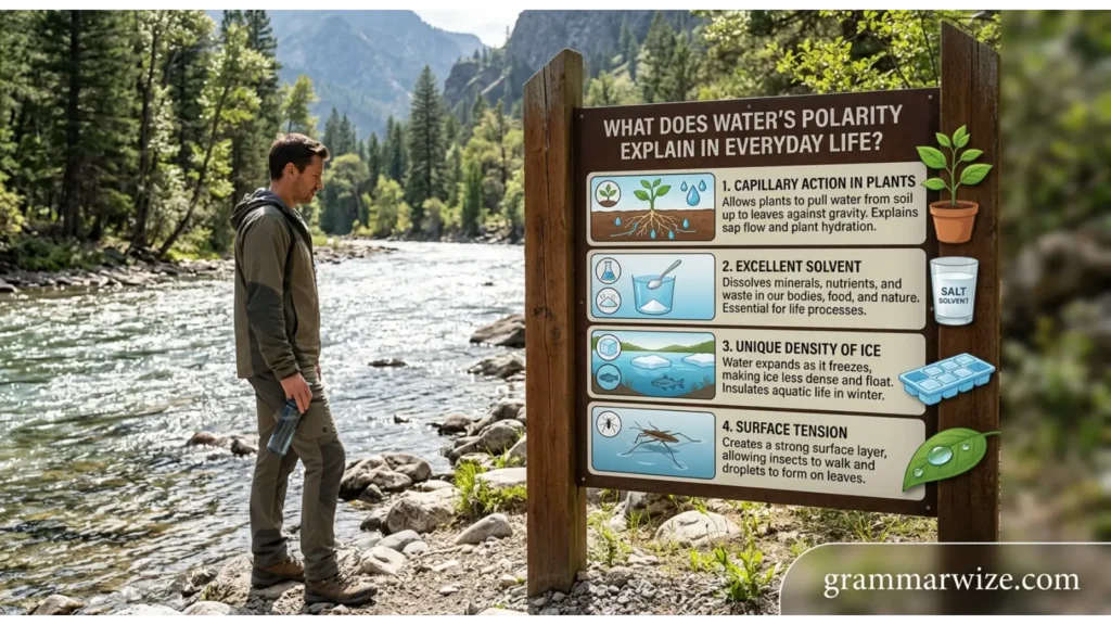 What Does Water's Polarity Explain in Everyday Life?