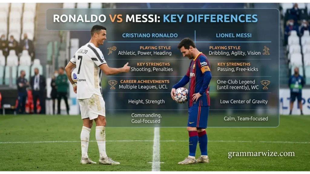 Ronaldo vs Messi: Key Differences