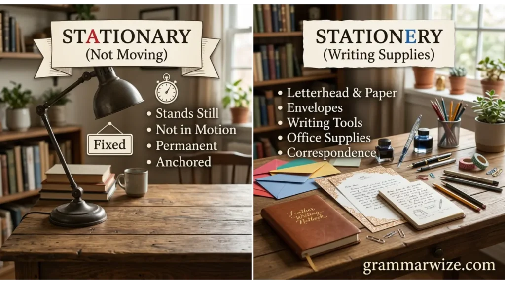 Stationary vs Stationery Comparison