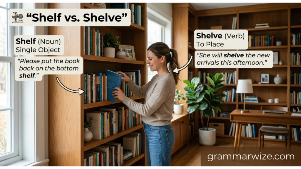 Shelf and Shelve in Different Sentences