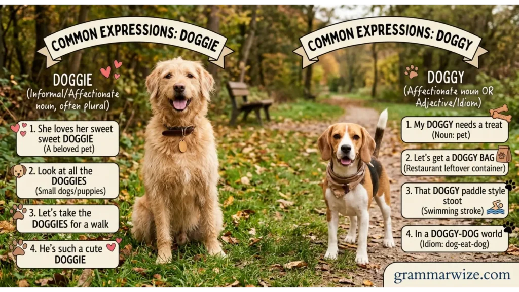 Doggy and Doggie in Common Expressions
